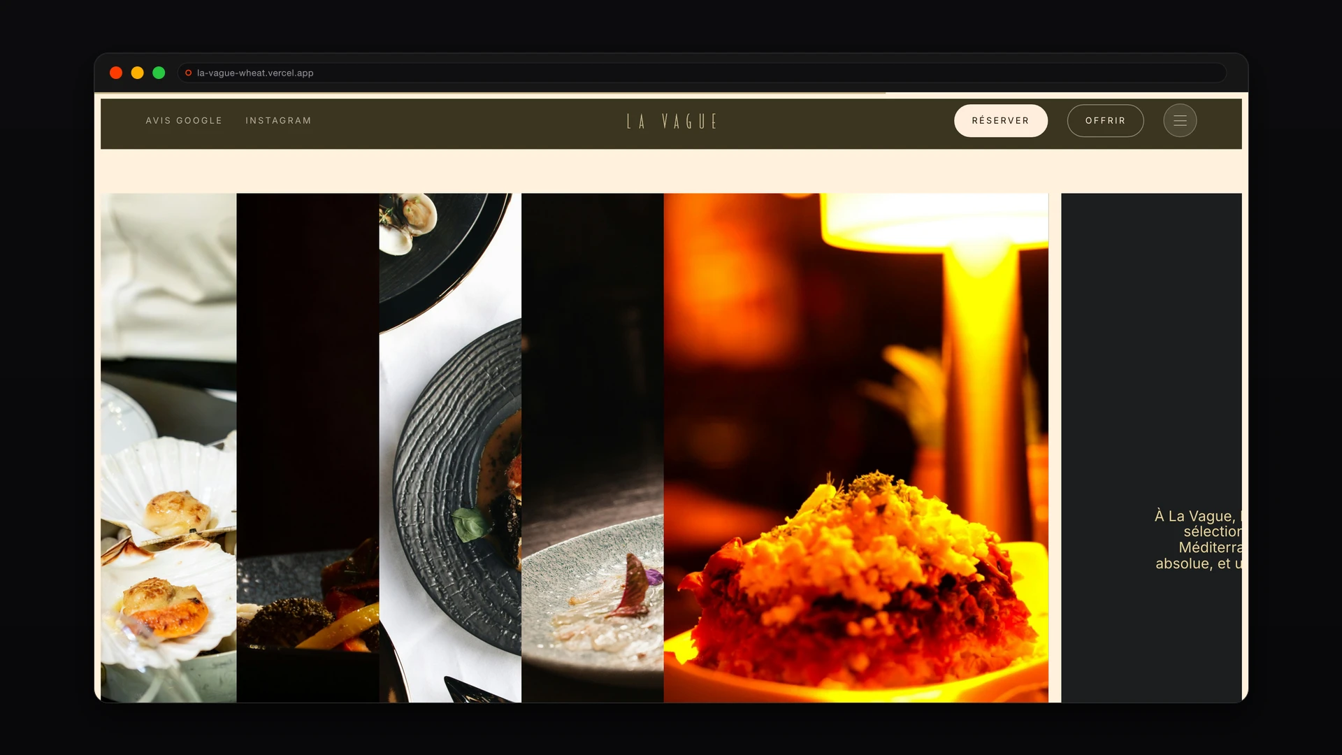 La Vague editorial food and atmosphere sequence